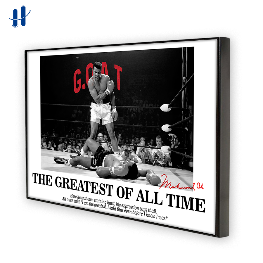 Haydecor Muhammad Ali Bingkai Frame Boxing The Goat Hiasan Dinding Kamar Pajangan Dekorasi Aesthetic