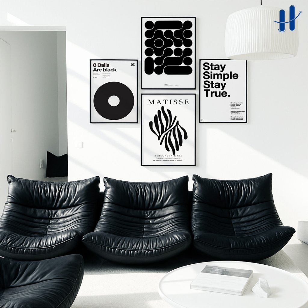 Haydecor Bundling 4 PCS Bingkai Frame Dekorasi Dinding Matisse Bauhaus Pajangan Aesthetic Minimalis
