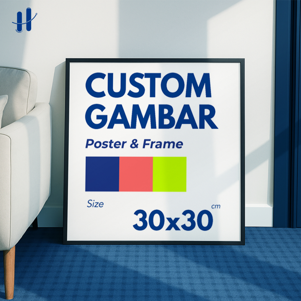 Haydecor Custom 30x30 Cetak + Bingkai Photowall Keluarga Foto Sendiri Pajangan Ruang Kamar Dekorasi
