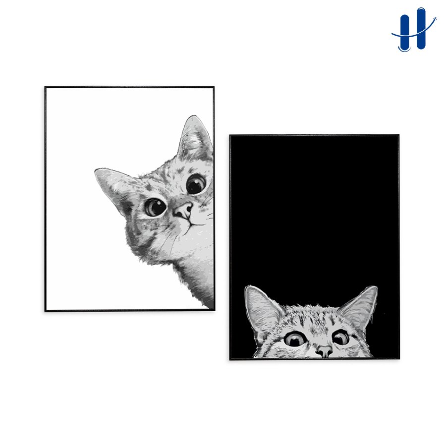 Haydecor Peek-a-Cat Bundling 1 SET Bingkai Frame Dekorasi Dinding Kamar Pajangan Aesthetic Minimalis