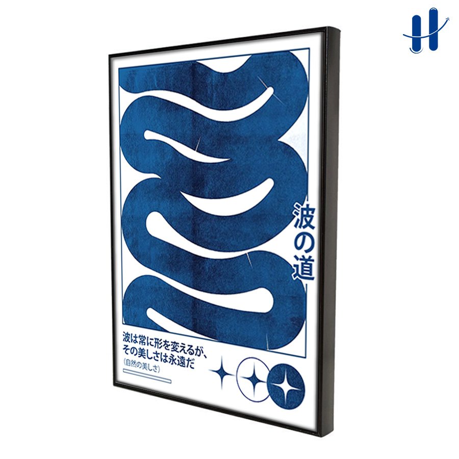 Haydecor 1 SET Wall Art Waves Bingkai Frame Dekorasi Dinding Kamar Pajangan Kamar Aesthetic