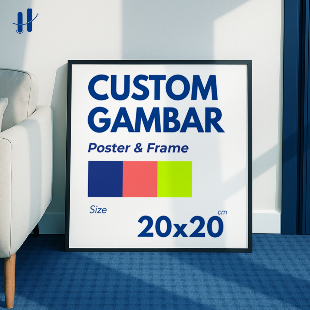 Haydecor Custom 20x20 Cetak + Bingkai Photowall Keluarga Foto Sendiri Pajangan Ruang Kamar Dekorasi
