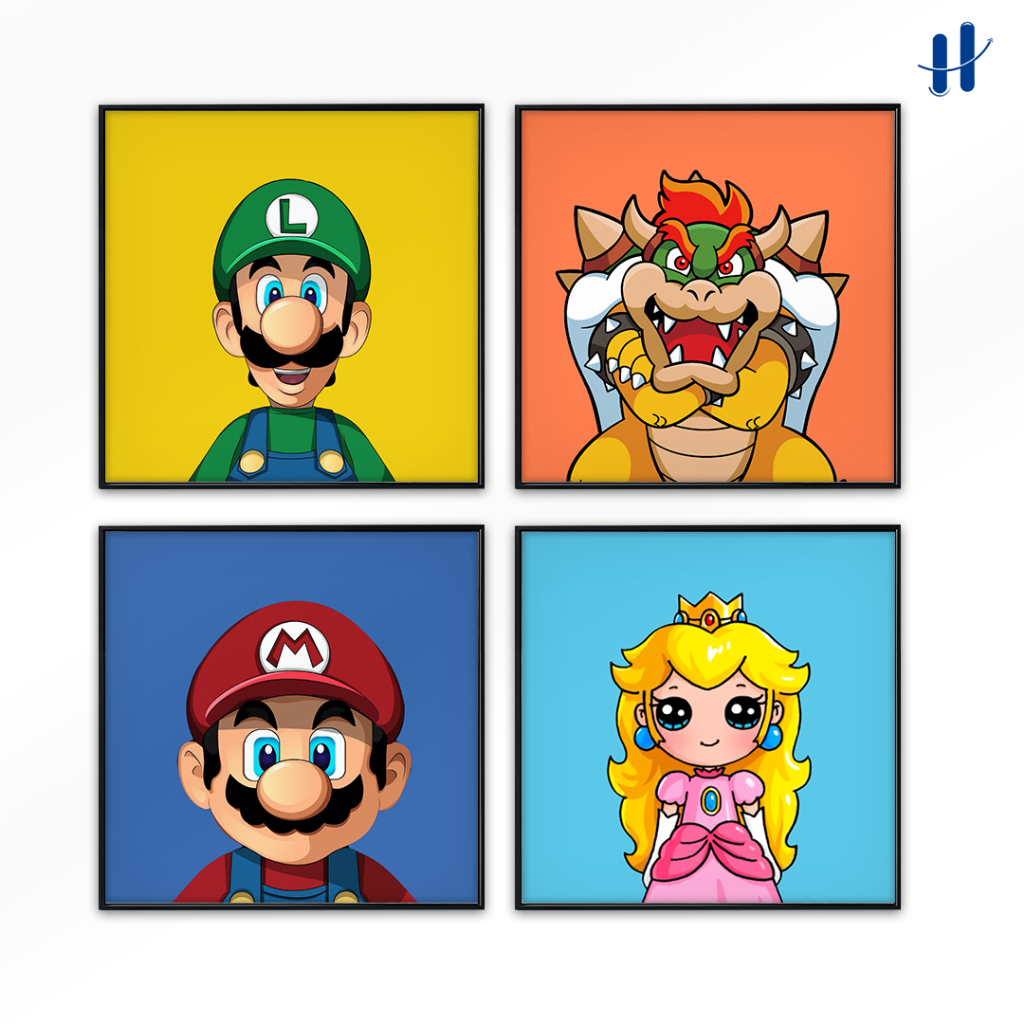 Haydecor Mario Bros Kartun Dekorasi Dinding Kamar Anak Lucu Pajangan Kamar