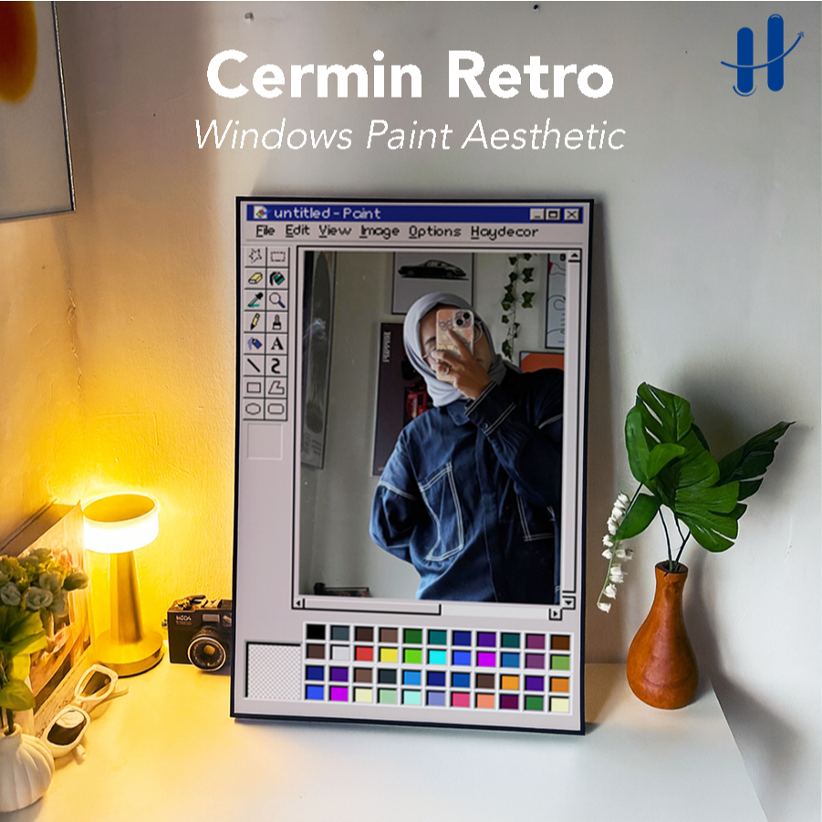 Haydecor Windows Retro Mirror Aesthetic Room Decor Pajangan Dinding Ruang Tamu Minimalis