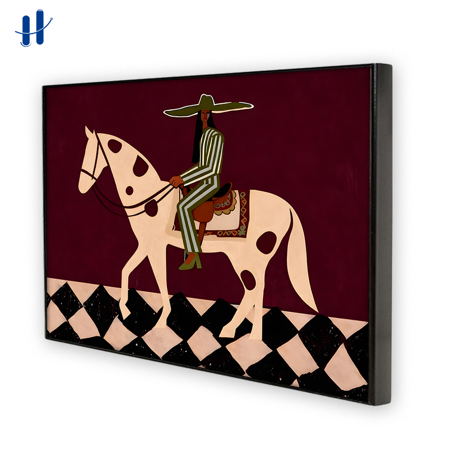 Haydecor Poster Frame Aesthetic Horse Art Vintage Hiasan Dinding Estetik Siap Pajang